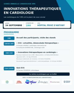 Innovations Thérapeutiques en Cardiologie, invitation 24 Septembre 2026 à l'hôpital privée d'Antony